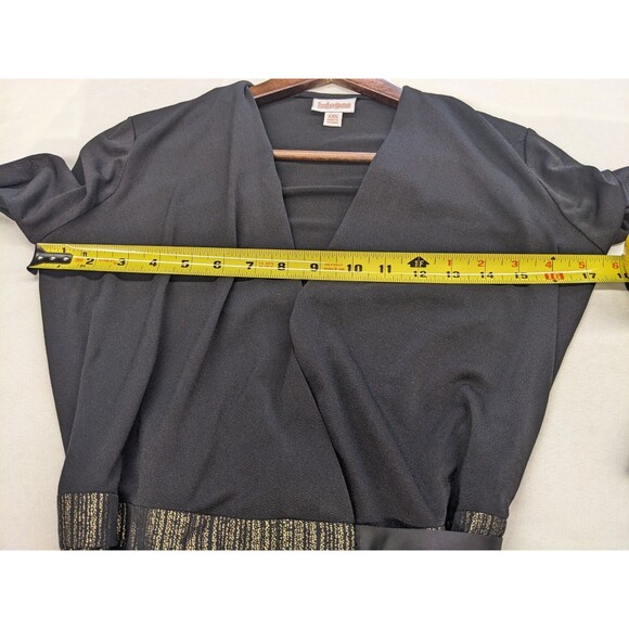 Lularoe Maxi Wrap Dress XXS Black Gold Pleated Witchy Whimsigoth Dark Romantic - Picture 7 of 9